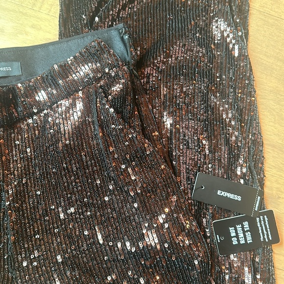 Express High Waisted Sequin Wide Leg Pants NWT - Picture 7 of 14